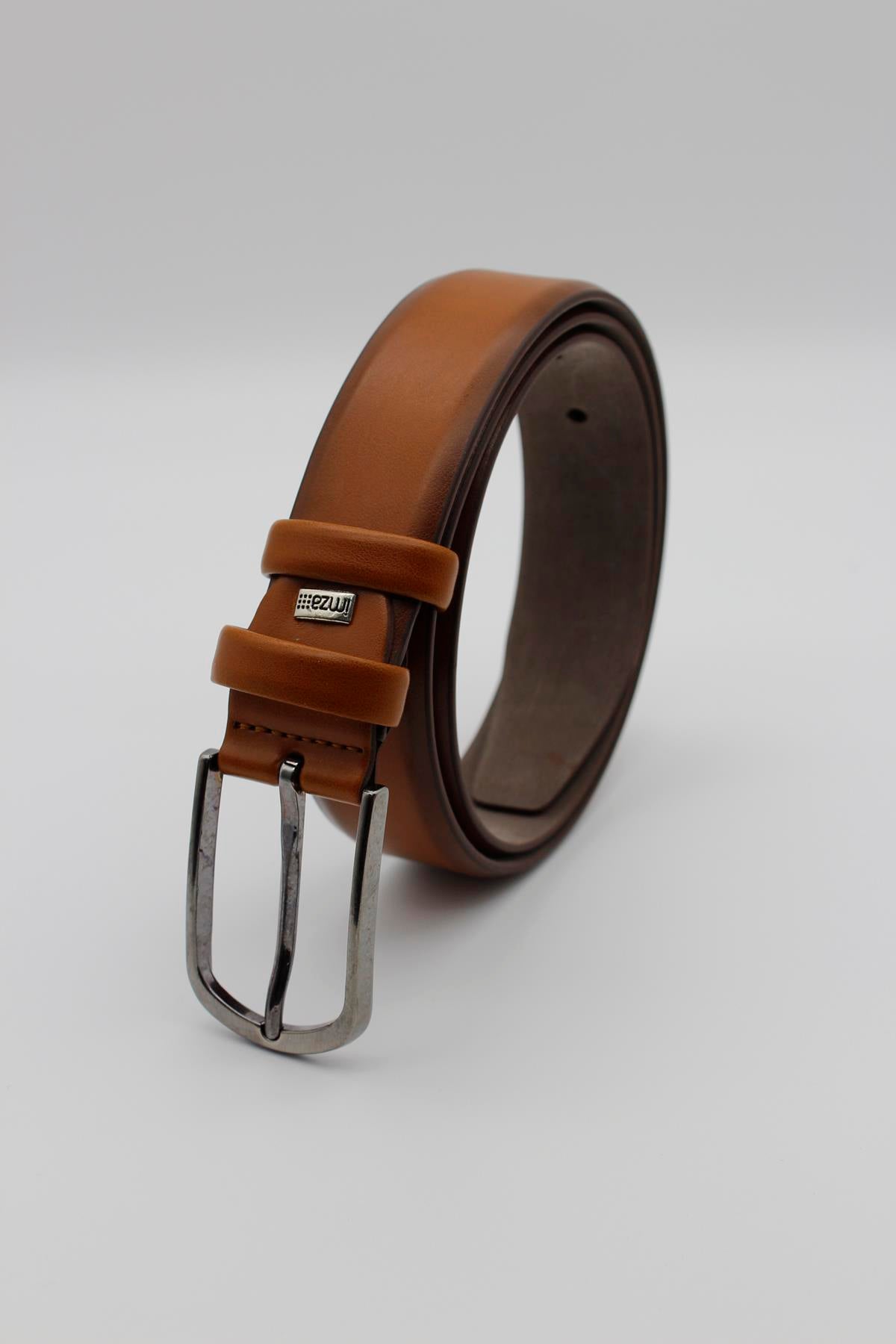 Classic Belt, 100% Genuine Leather - Camel