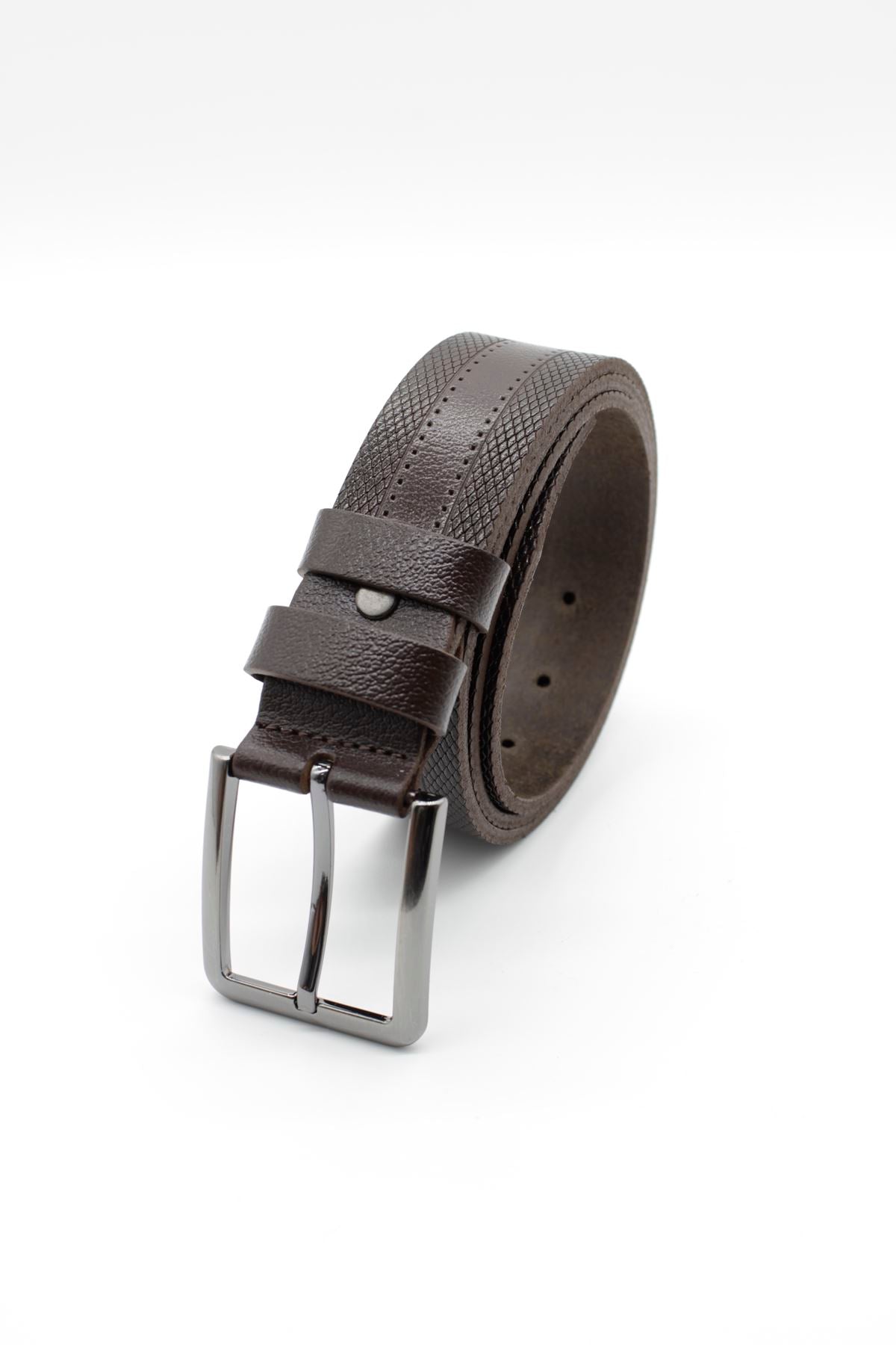 Casual Belt, 100% Genuine Leather - Brown