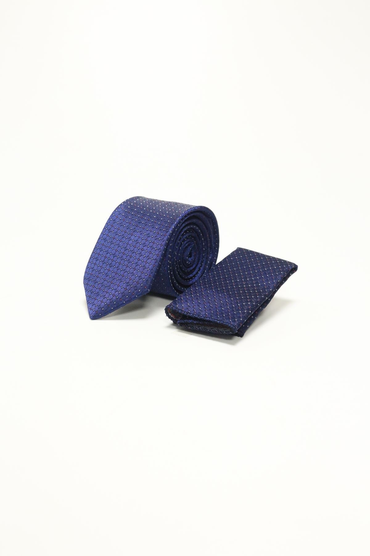 Medium Patterned Tie - Navy