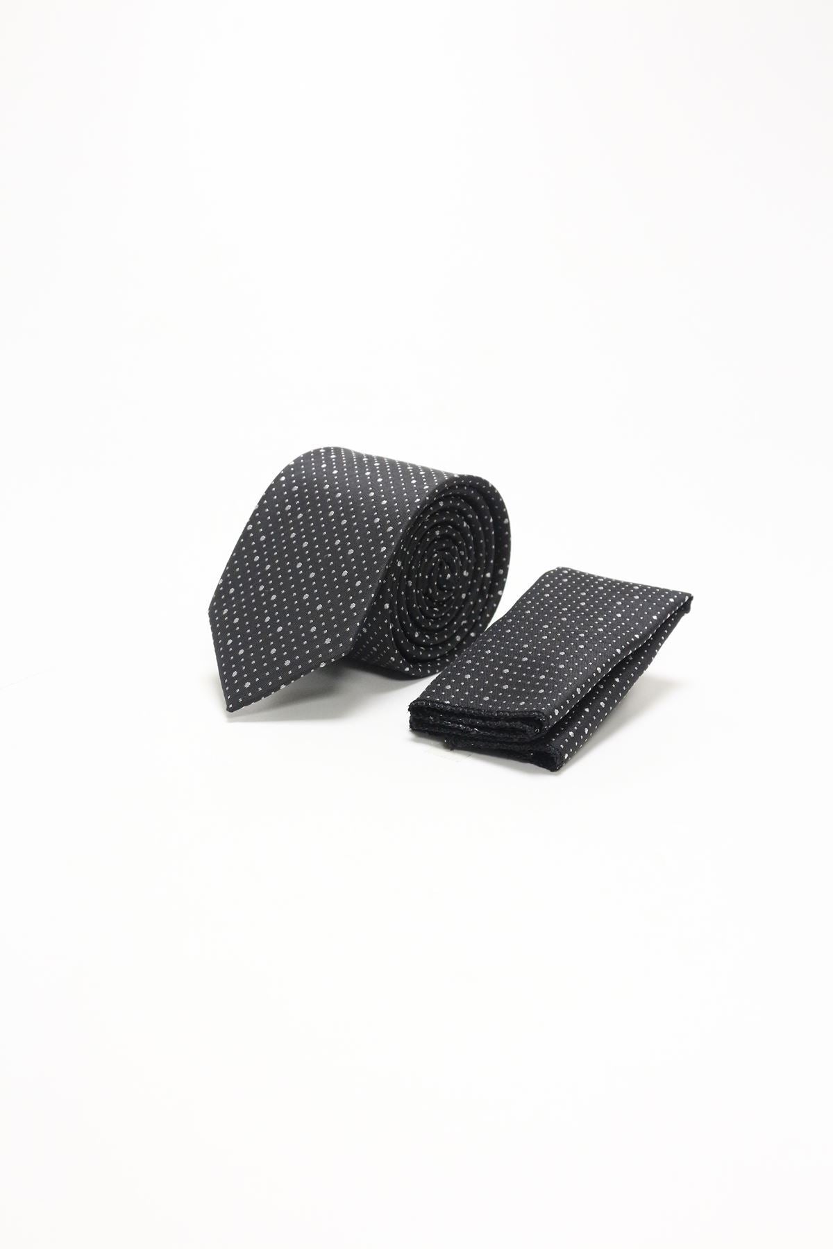 Medium Patterned Tie - Black