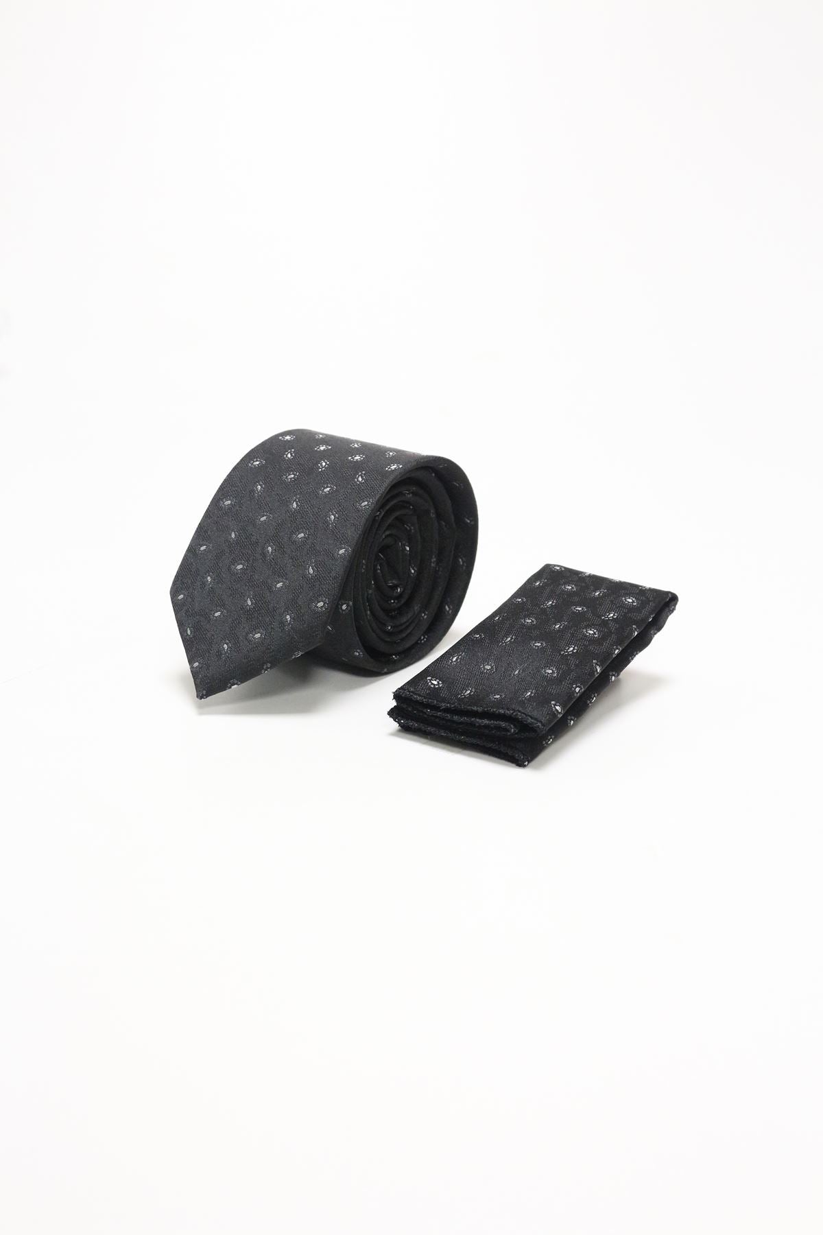 Medium Patterned Tie - Black