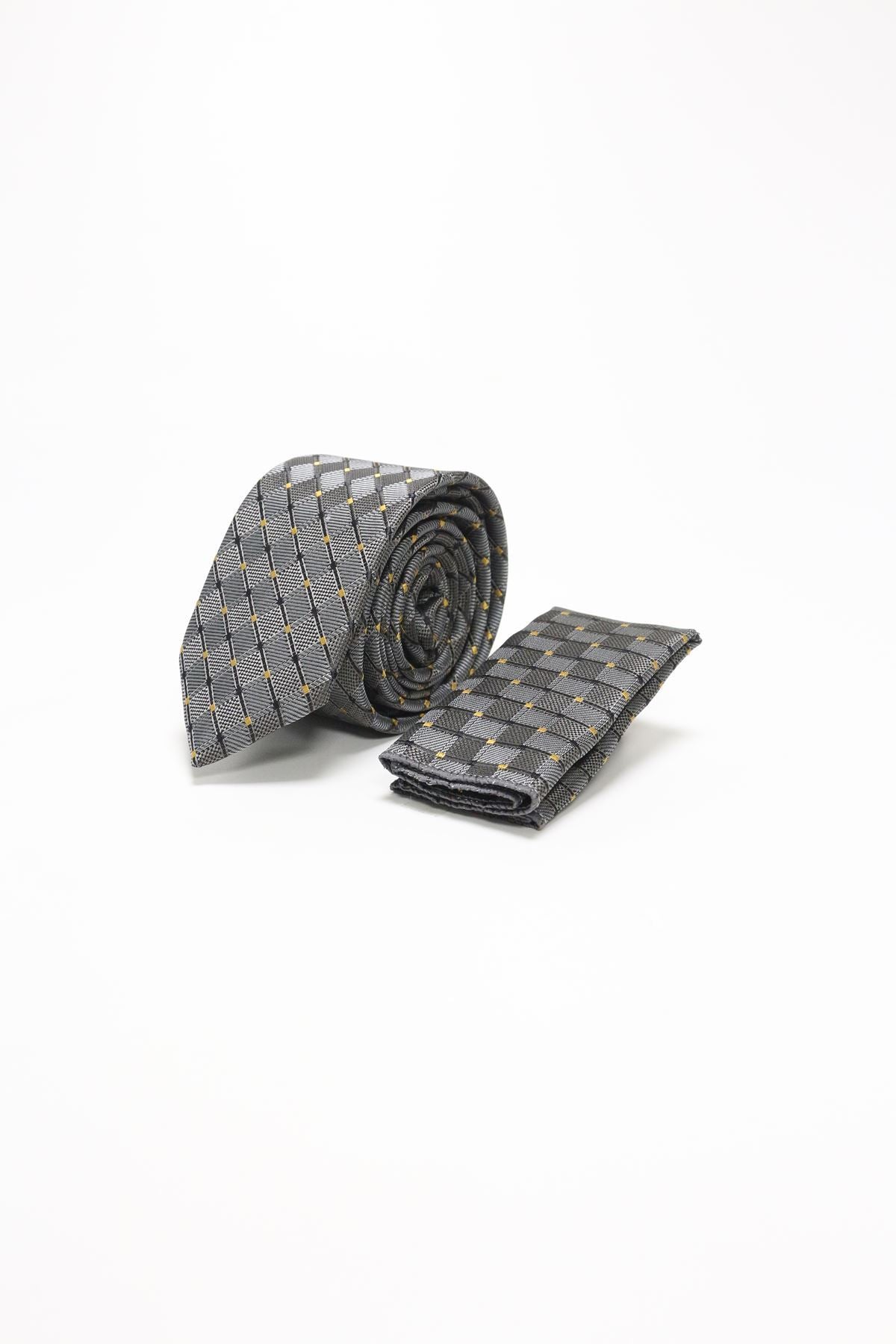 Medium Patterned Tie - Silver