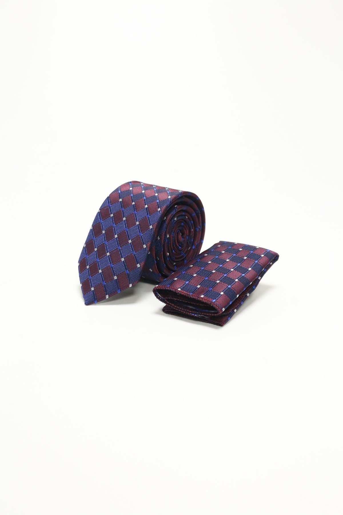 Medium Patterned Tie - Navy