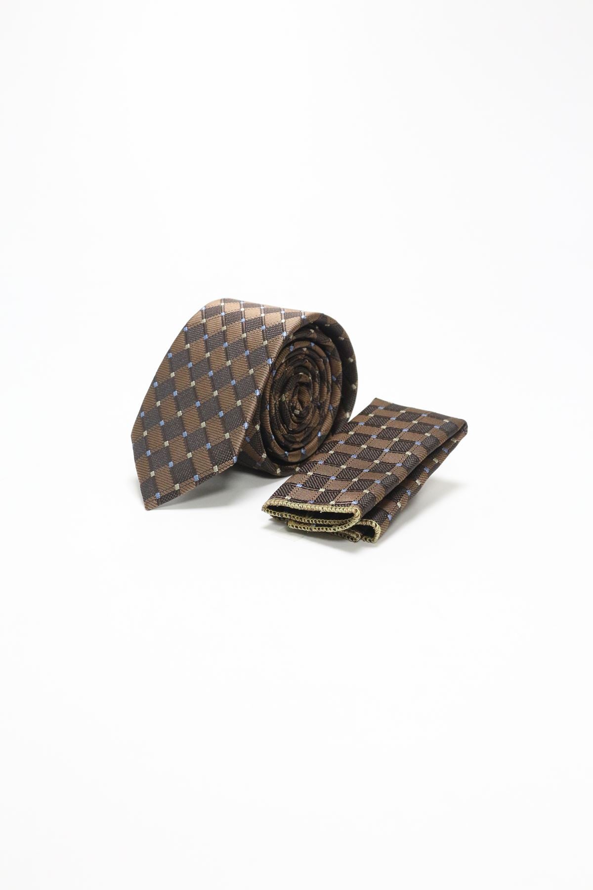 Medium Patterned Tie - Brown