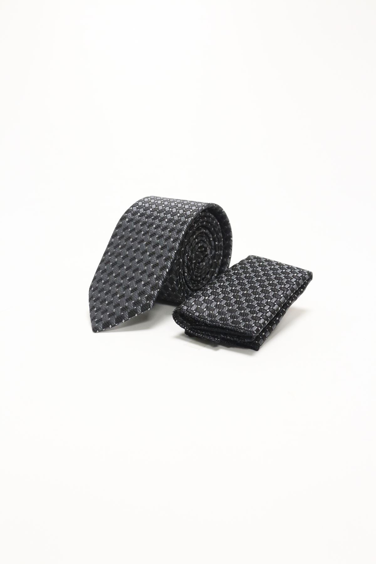 Medium Patterned Tie - Grey