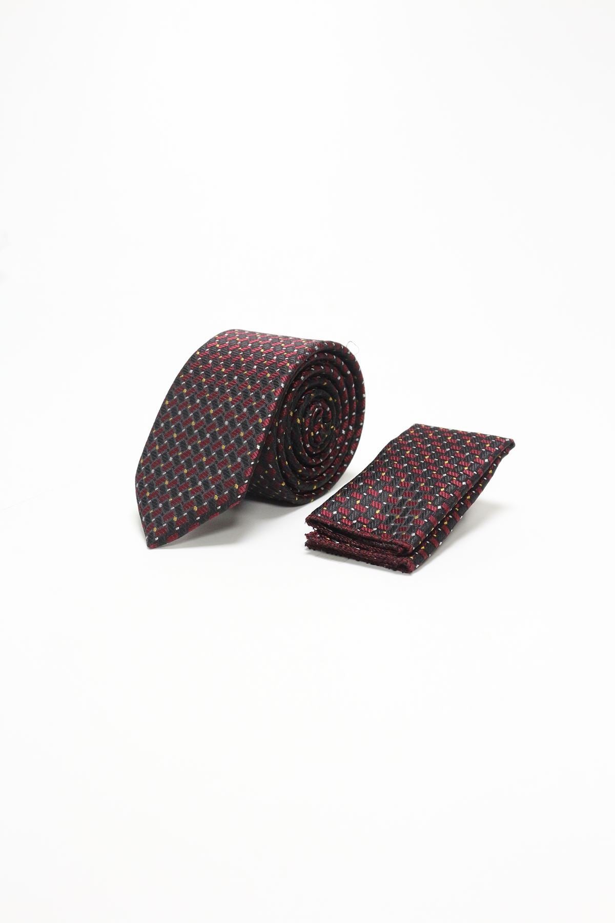 Medium Patterned Tie - Maroon