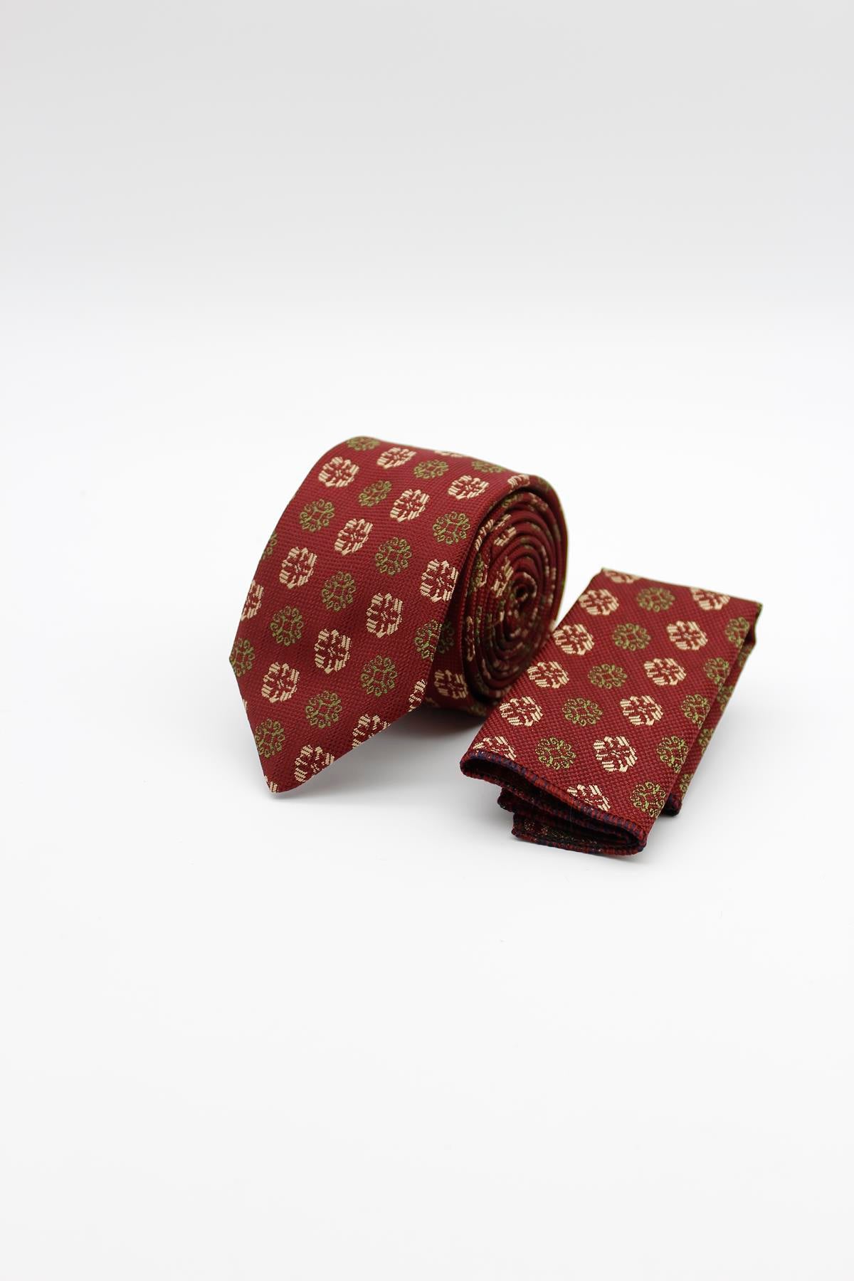 Medium Patterned Tie - Maroon