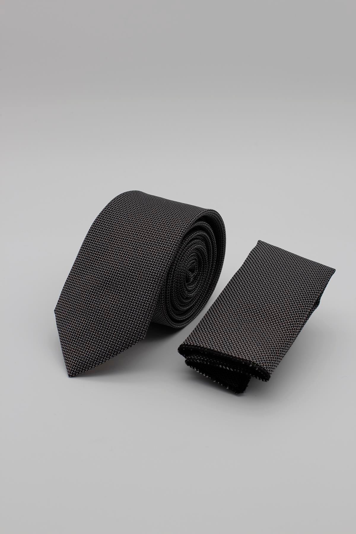 Medium Textured Tie - Dark Grey