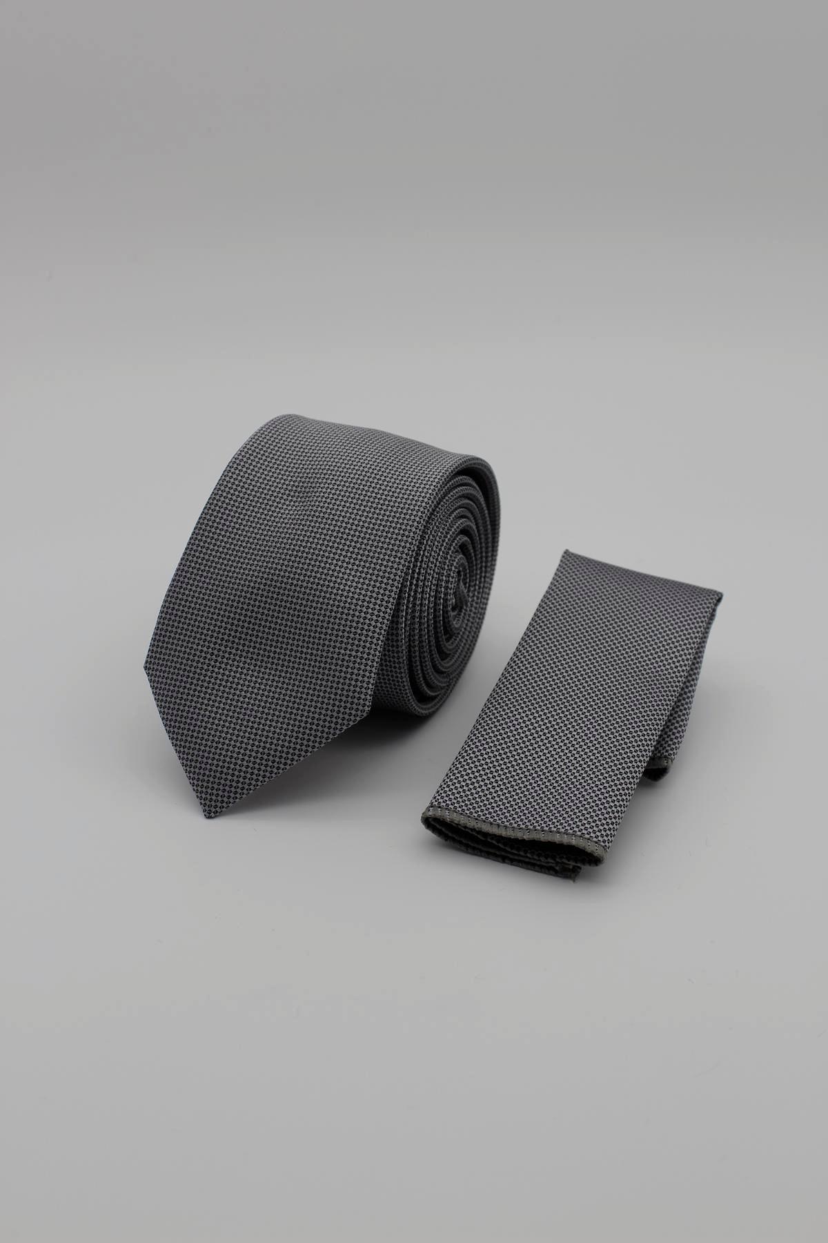 Medium Textured Tie - Grey