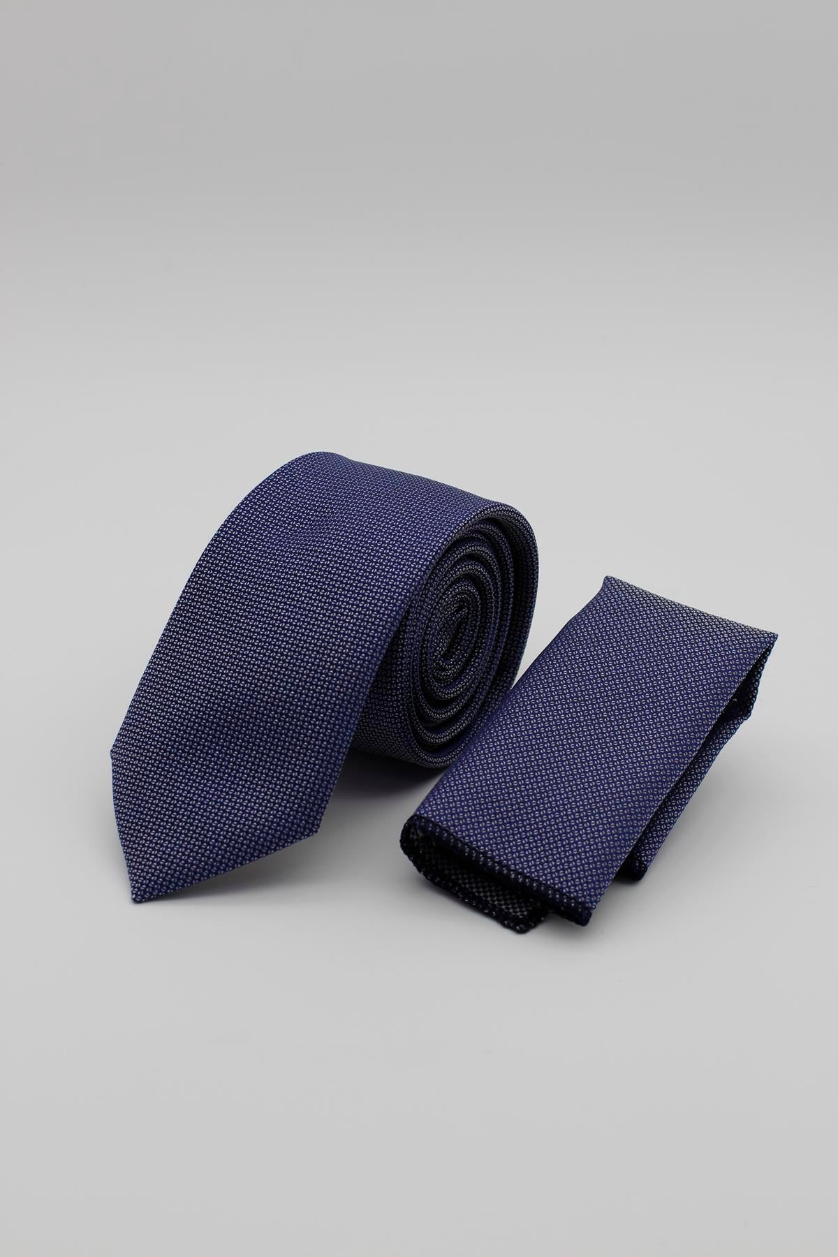 Medium Textured Tie - Navy