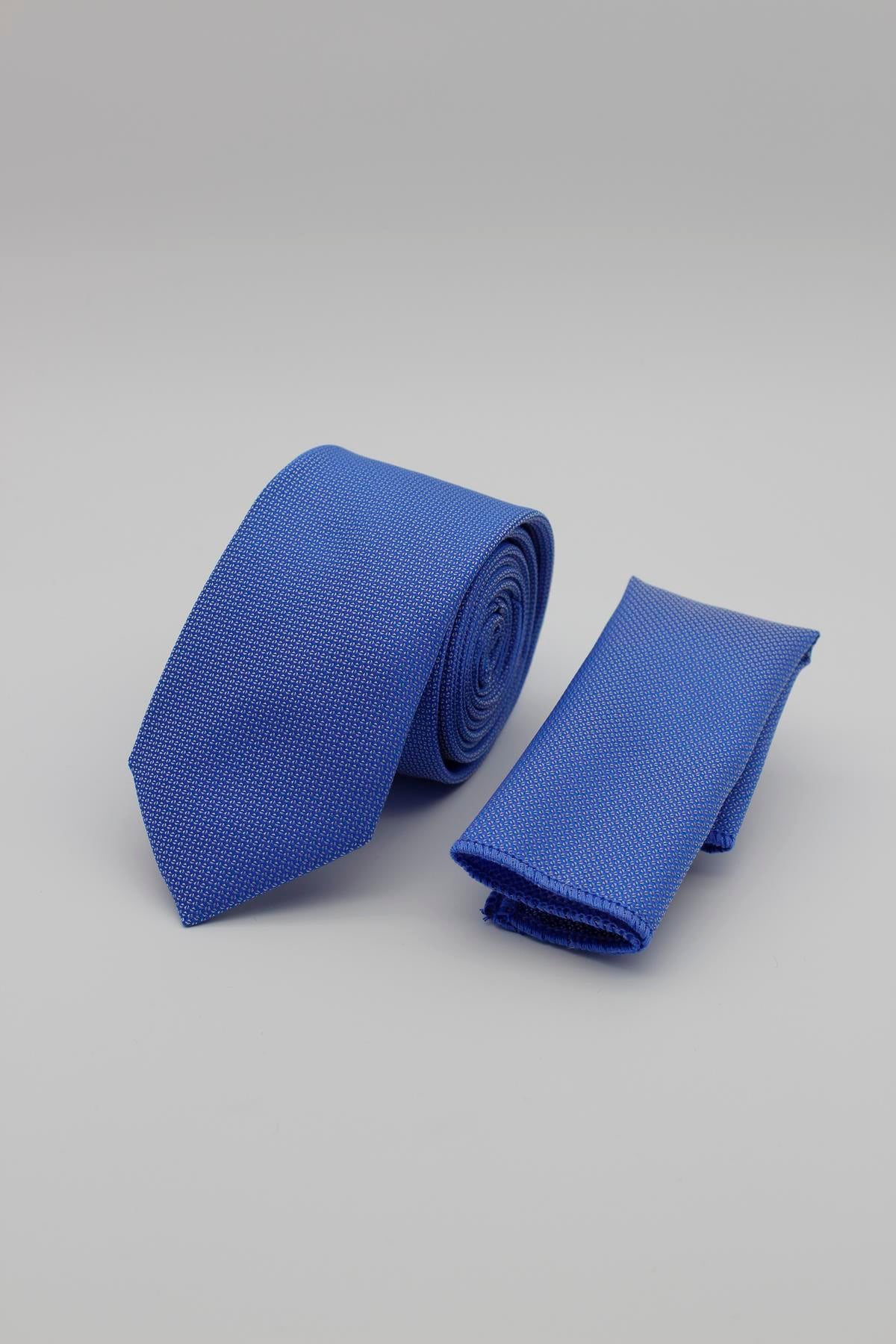 Medium Textured Tie - Blue