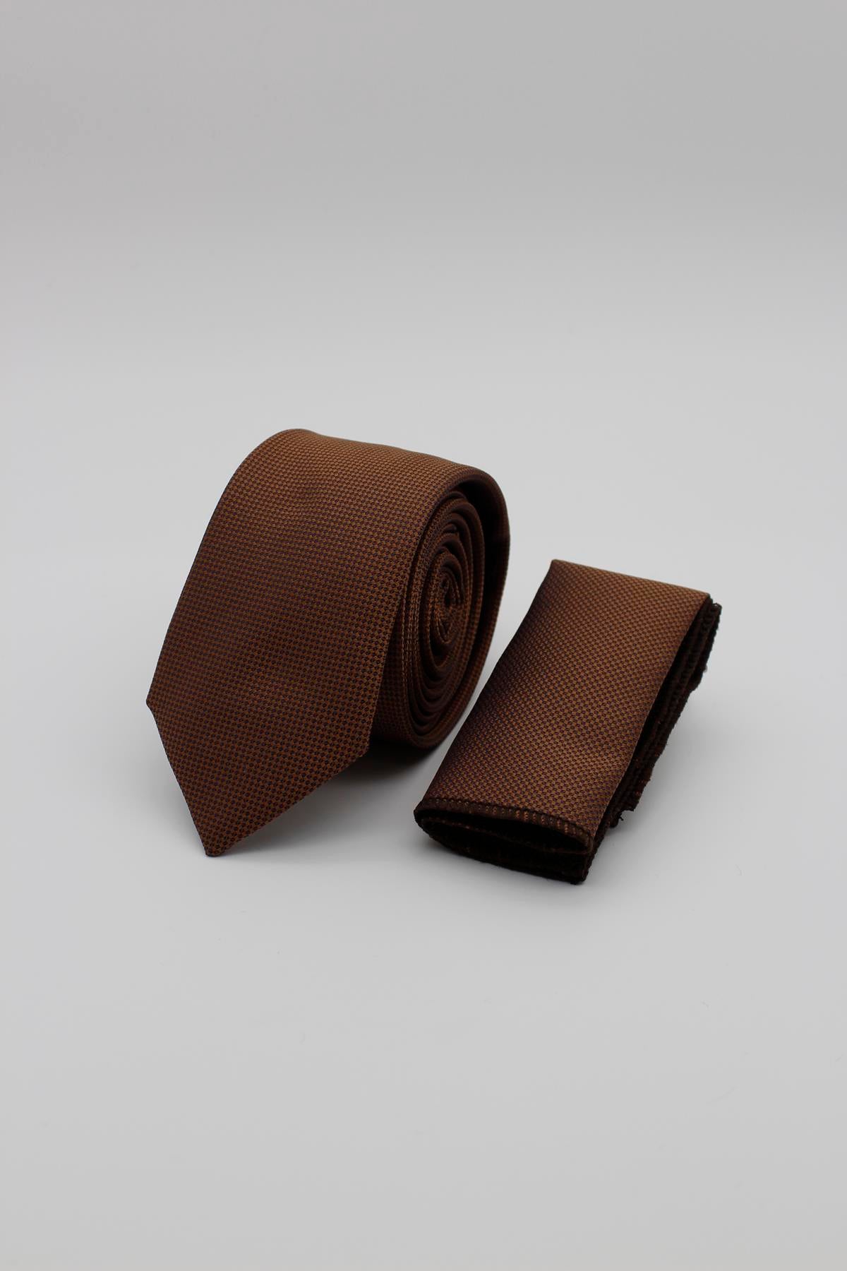 Medium Textured Tie - Brown