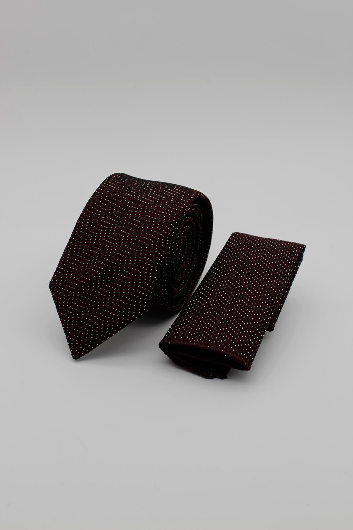 Medium Patterned Tie - Maroon