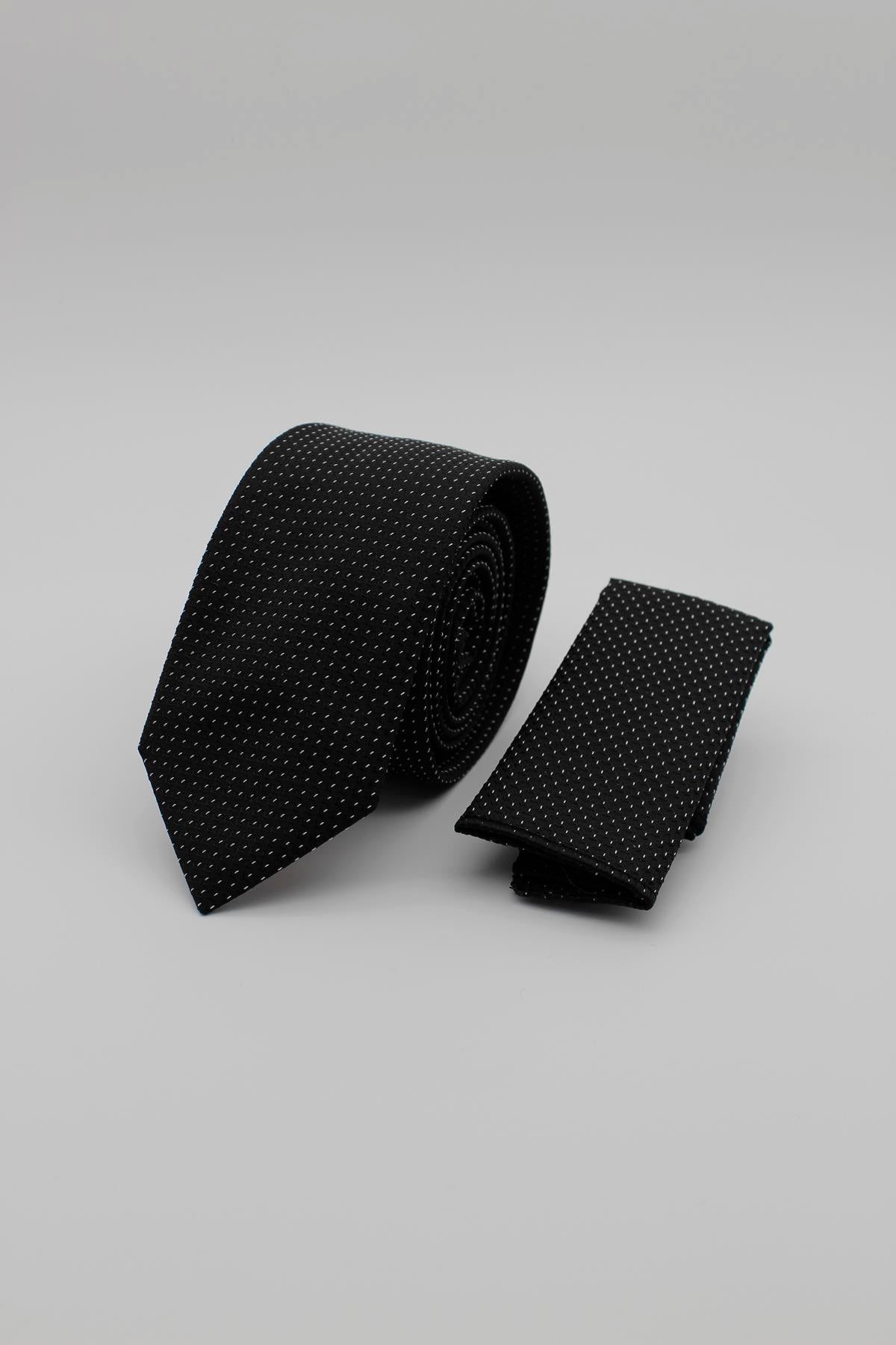 Medium Patterned Tie - Black