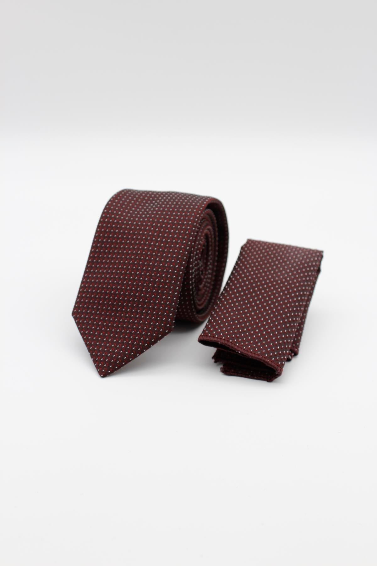 Medium Patterned Tie - Maroon