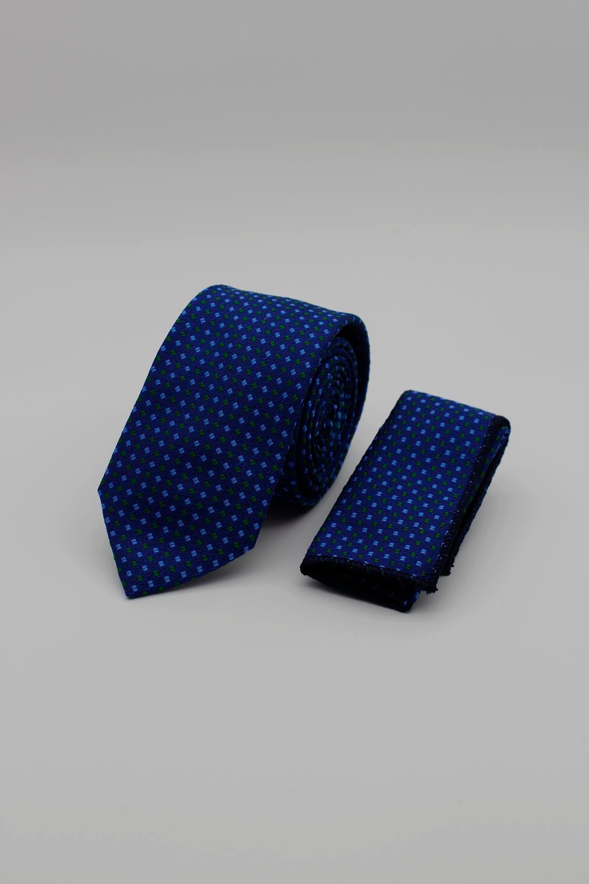 Medium Patterned Tie - Blue