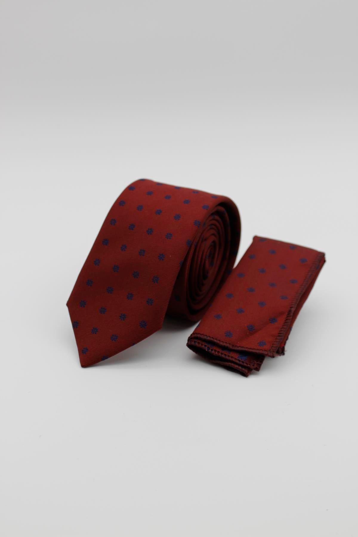 Medium Patterned Tie - Maroon