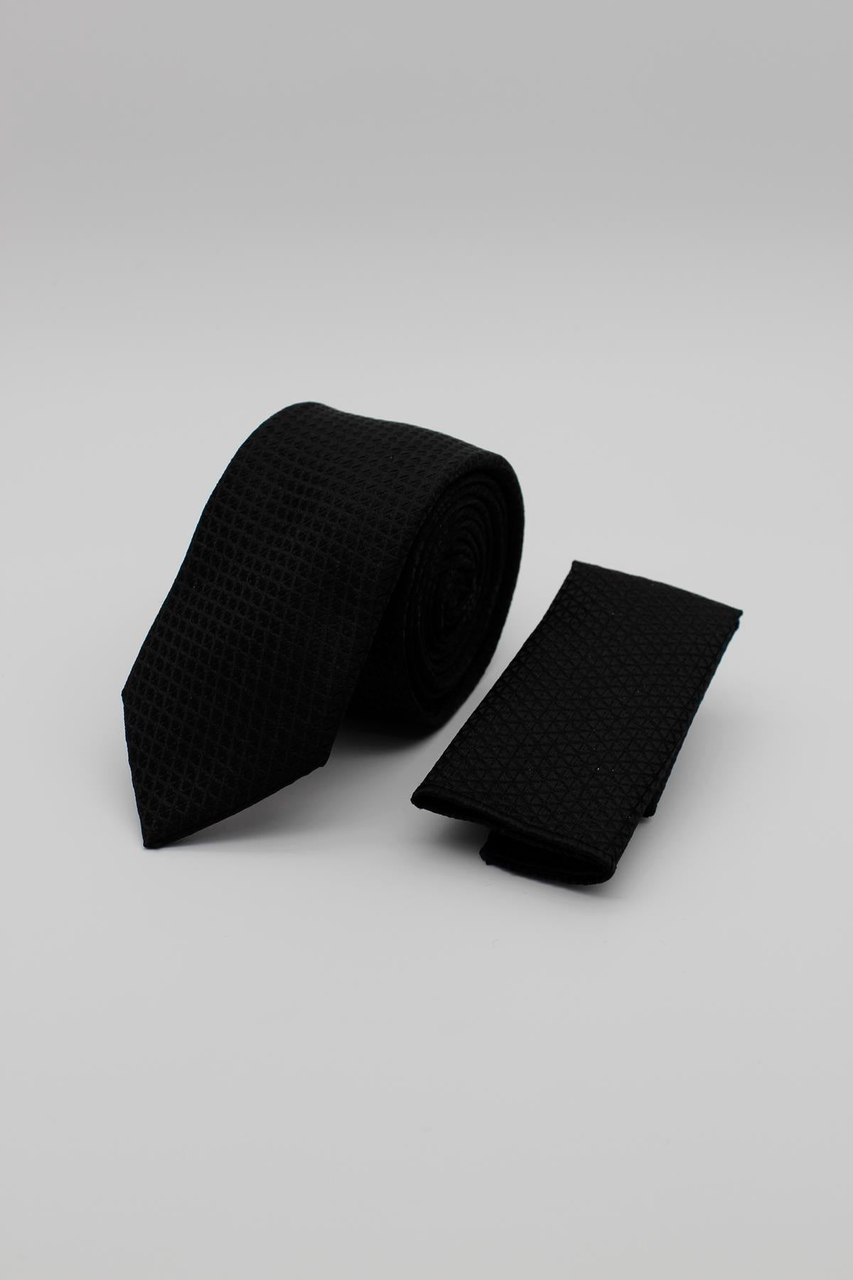 Medium Textured Tie - Black