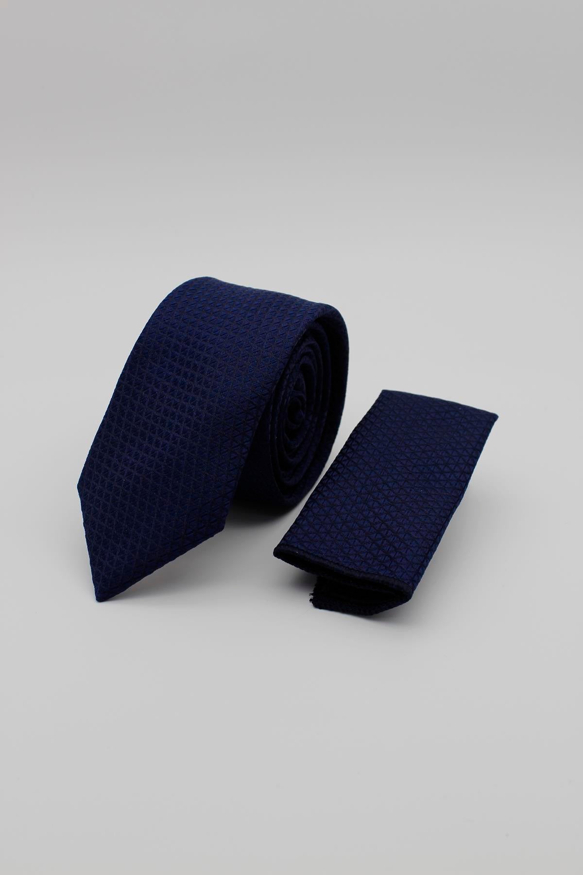 Medium Textured Tie - Navy