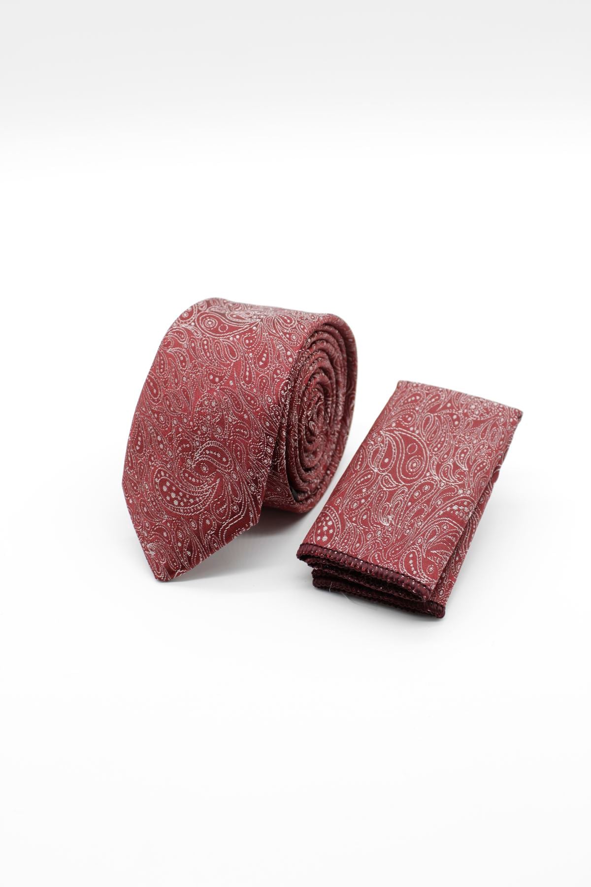 Medium Patterned Tie - Maroon