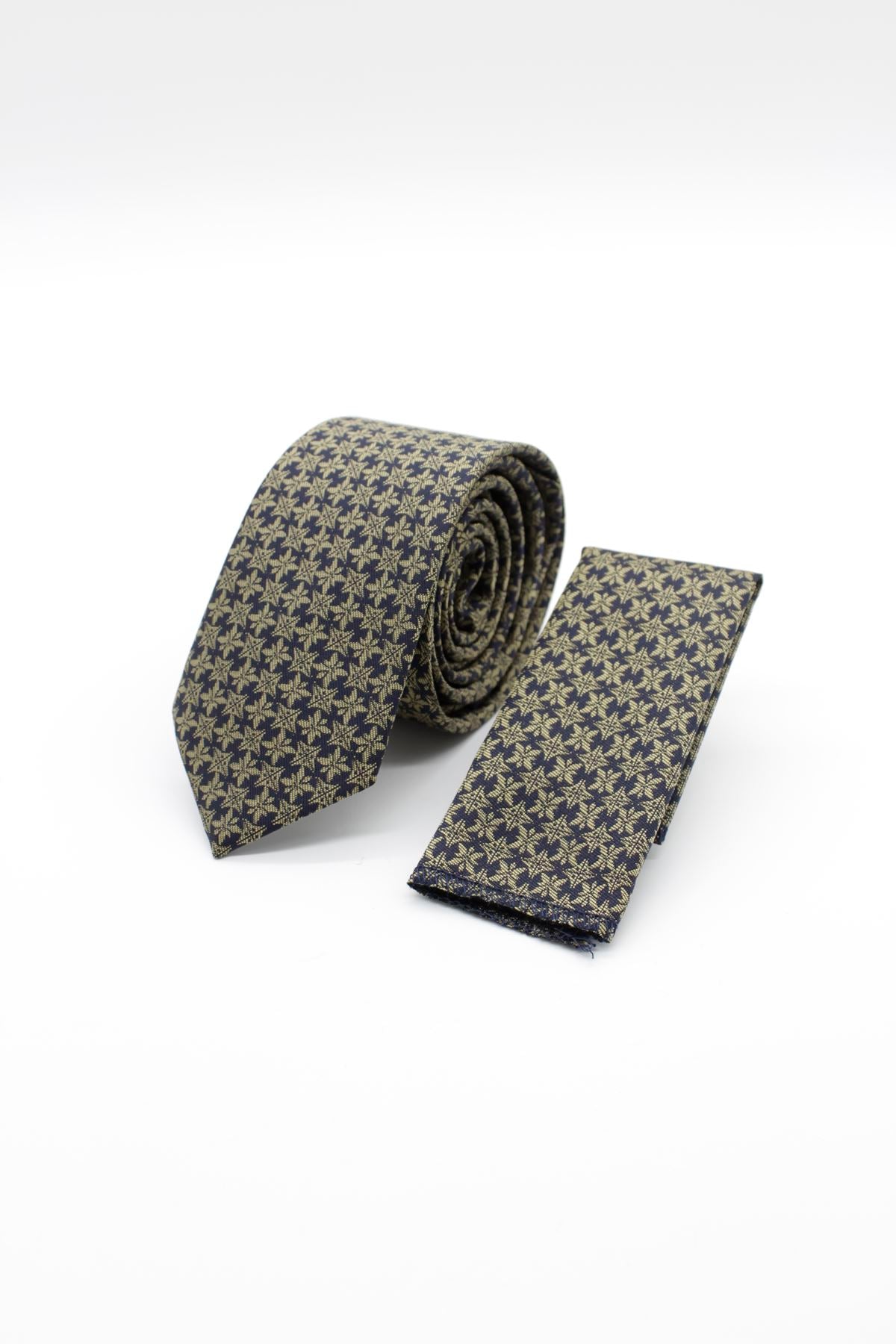 Medium Patterned Tie - Gold