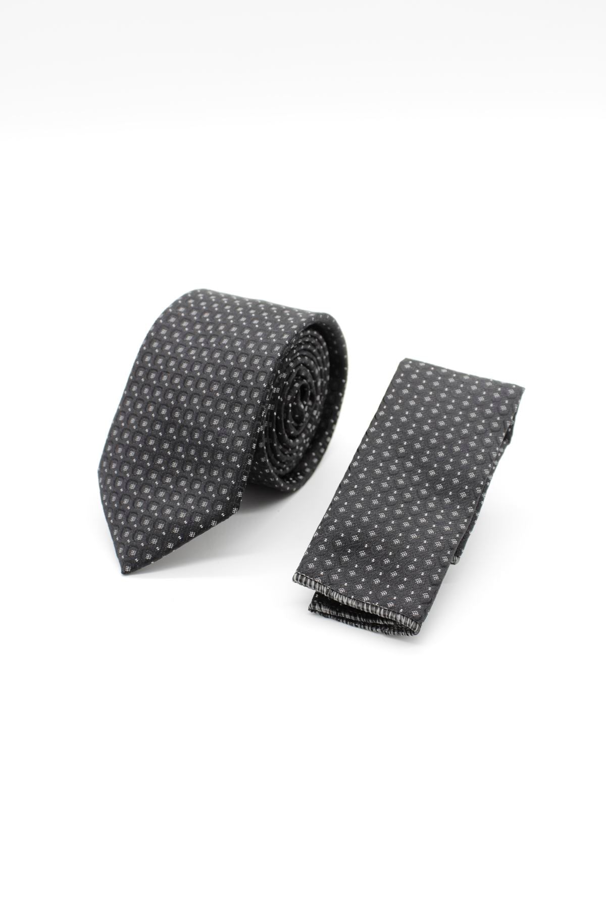 Medium Patterned Tie - Black