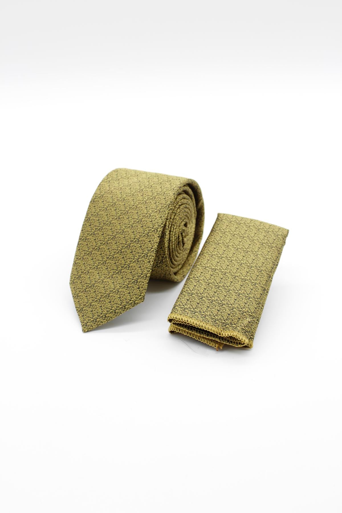 Medium Patterned Tie - Gold