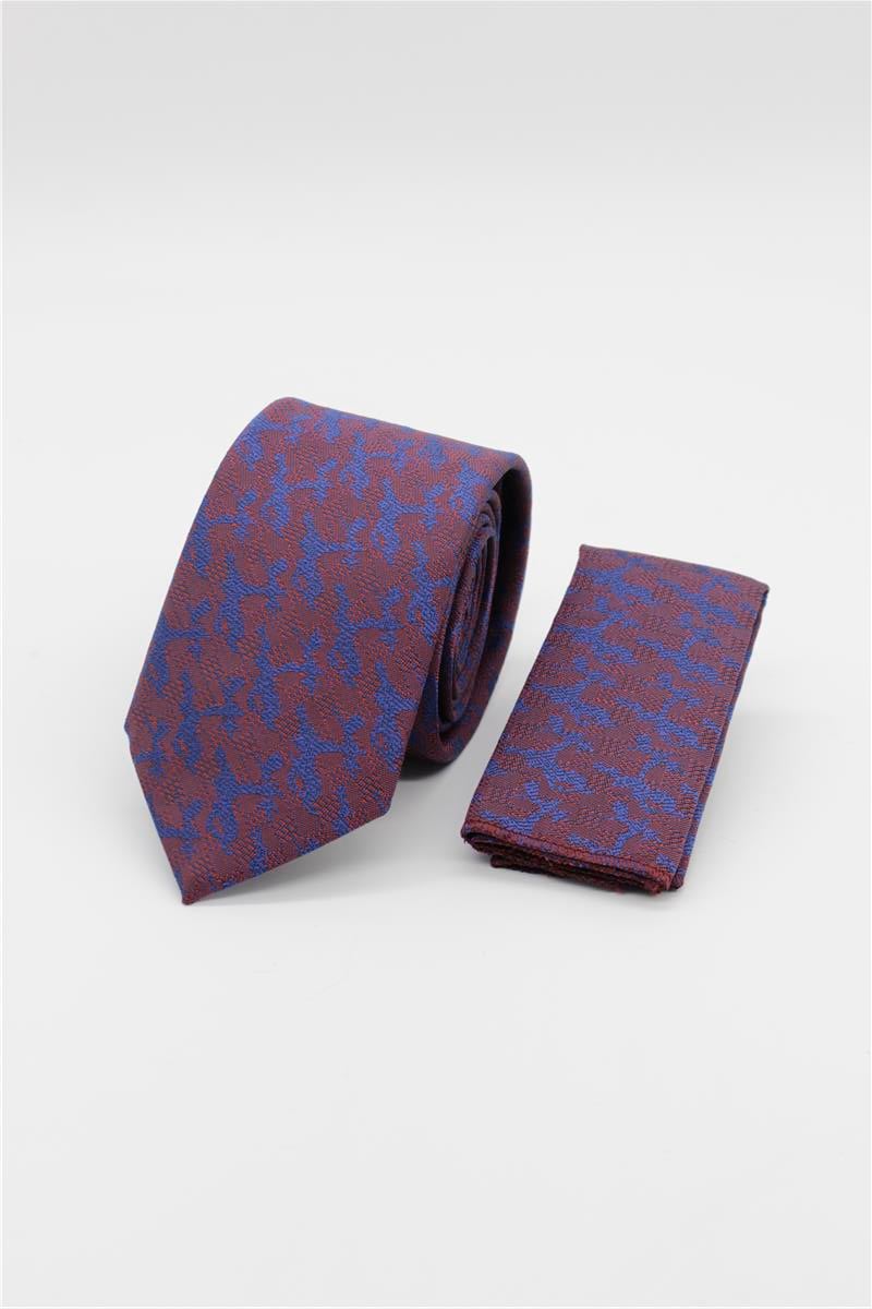 Maroon X Navy Medium Patterned Tie