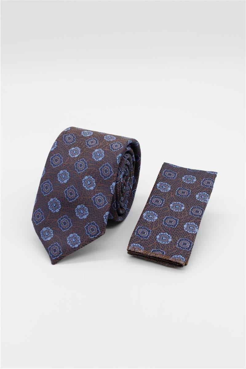 Brown Medium Patterned Tie