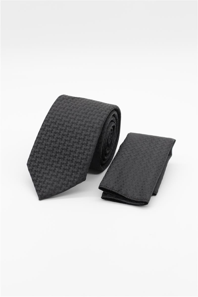 Black Medium Patterned Tie
