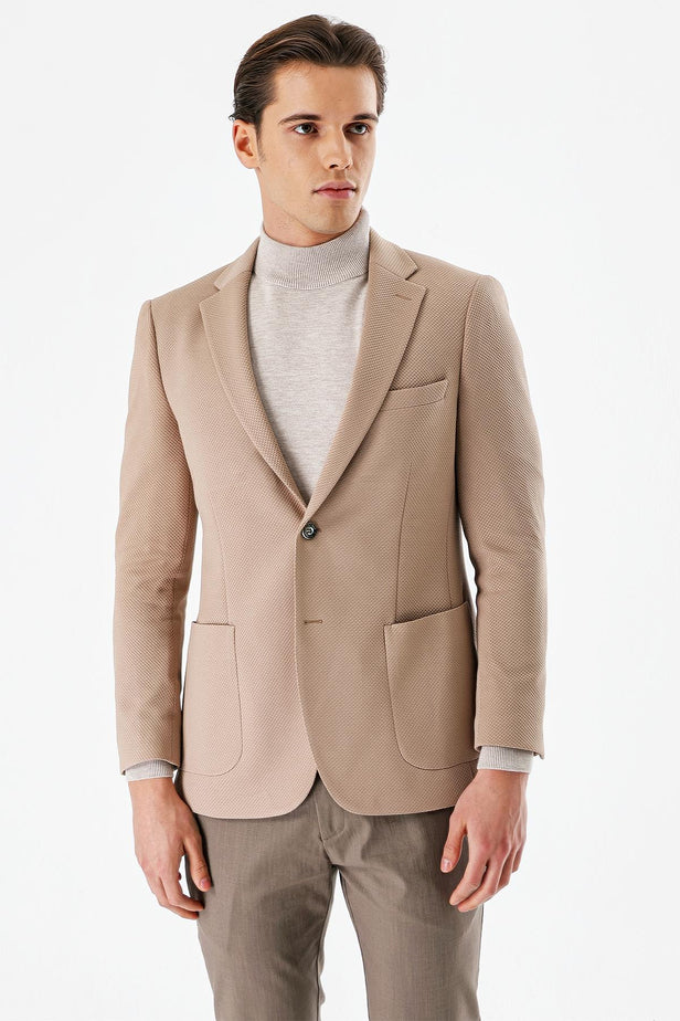 Slim-Fit Blazer - Beige