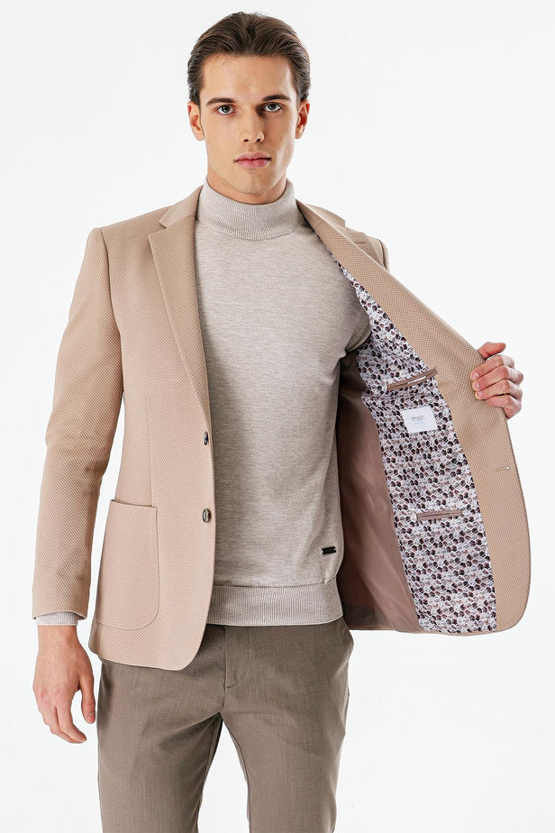 Slim-Fit Blazer - Beige
